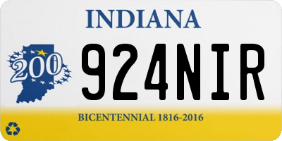 IN license plate 924NIR