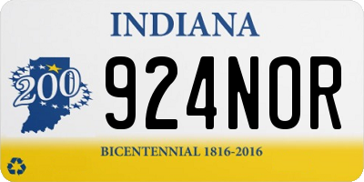 IN license plate 924NOR