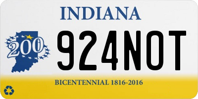 IN license plate 924NOT