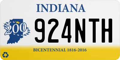 IN license plate 924NTH