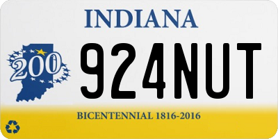 IN license plate 924NUT
