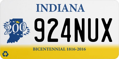 IN license plate 924NUX
