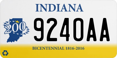IN license plate 924OAA