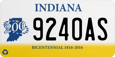 IN license plate 924OAS