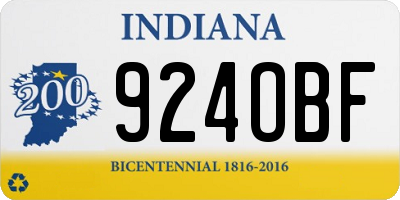 IN license plate 924OBF