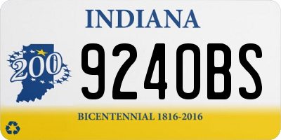 IN license plate 924OBS