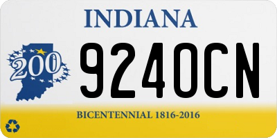IN license plate 924OCN
