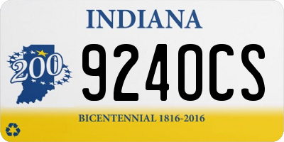 IN license plate 924OCS