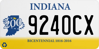 IN license plate 924OCX