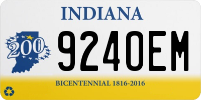 IN license plate 924OEM