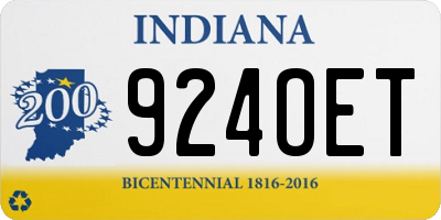 IN license plate 924OET