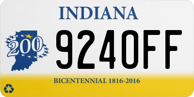 IN license plate 924OFF