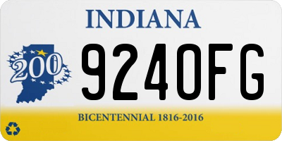 IN license plate 924OFG
