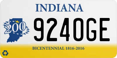 IN license plate 924OGE