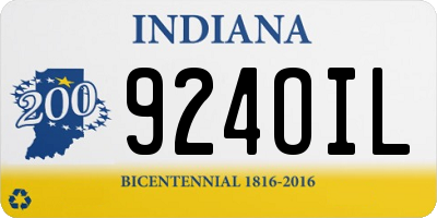 IN license plate 924OIL