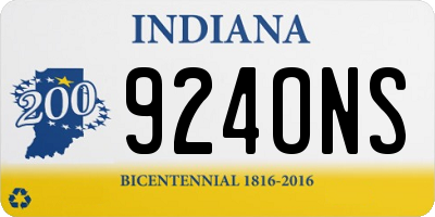 IN license plate 924ONS