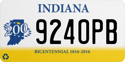 IN license plate 924OPB