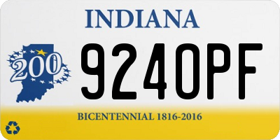 IN license plate 924OPF
