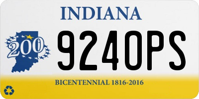 IN license plate 924OPS