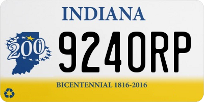 IN license plate 924ORP