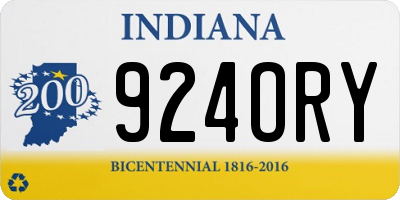 IN license plate 924ORY