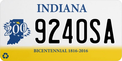 IN license plate 924OSA