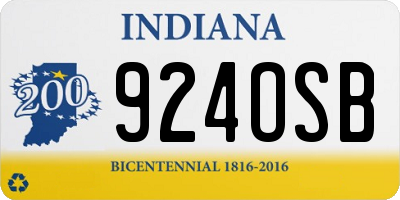 IN license plate 924OSB