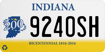 IN license plate 924OSH