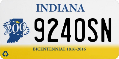 IN license plate 924OSN