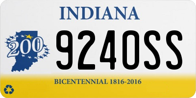 IN license plate 924OSS