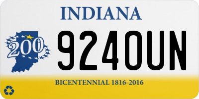 IN license plate 924OUN