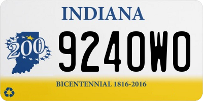 IN license plate 924OWO