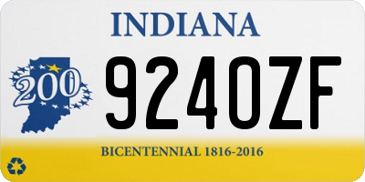 IN license plate 924OZF