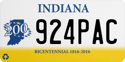 IN license plate 924PAC