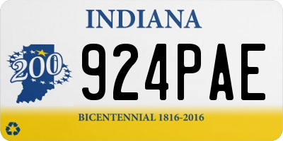 IN license plate 924PAE