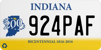IN license plate 924PAF