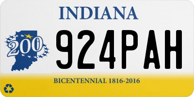 IN license plate 924PAH