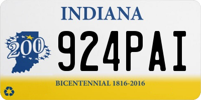 IN license plate 924PAI