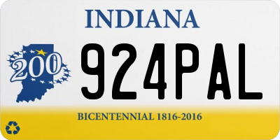 IN license plate 924PAL