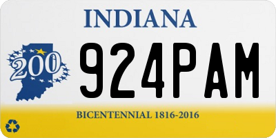 IN license plate 924PAM
