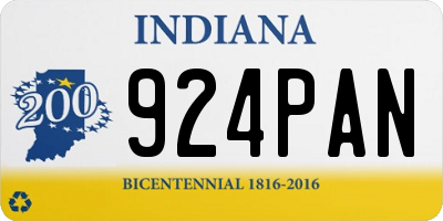 IN license plate 924PAN