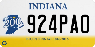 IN license plate 924PAO