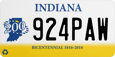 IN license plate 924PAW