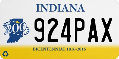 IN license plate 924PAX