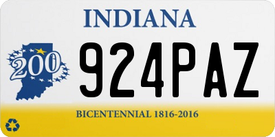 IN license plate 924PAZ