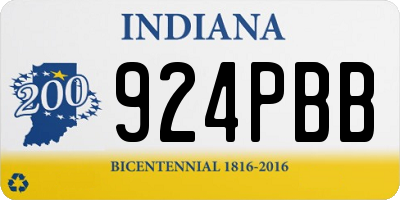IN license plate 924PBB