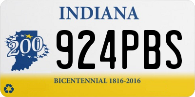 IN license plate 924PBS
