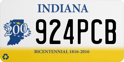 IN license plate 924PCB