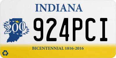 IN license plate 924PCI