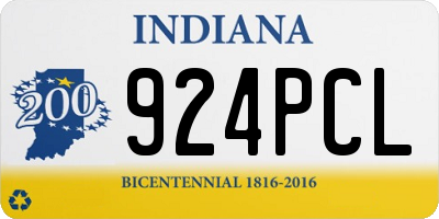 IN license plate 924PCL
